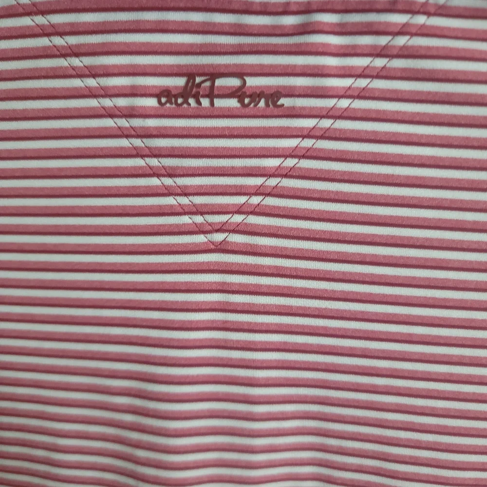 Mens Sz M Adidas Adipure Red Striped Golf Polo Shirt